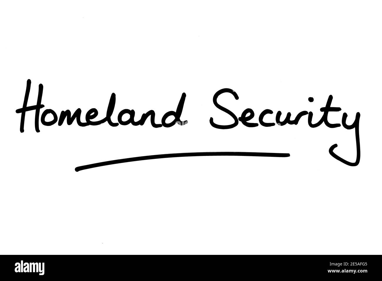 Homeland Security, handwritten on a white background Stock Photo Alamy