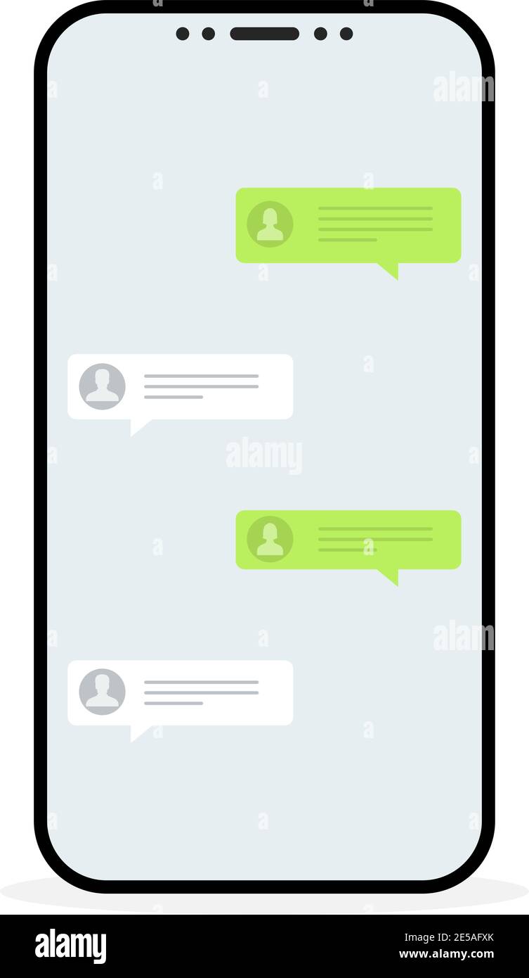 Social network concept. Chat messages notification in smartphone. Vector illustration Stock Vector