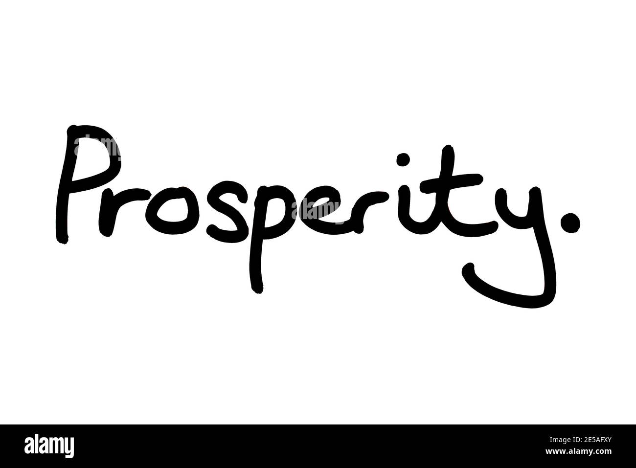 The word Prosperity, handwritten on a white background Stock Photo - Alamy