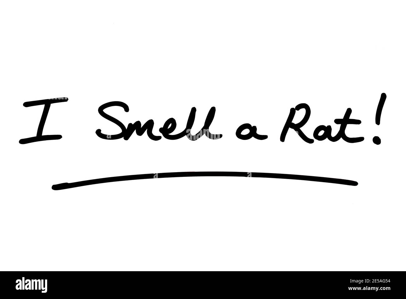 I Smell a Rat! handwritten on a white background Stock Photo - Alamy