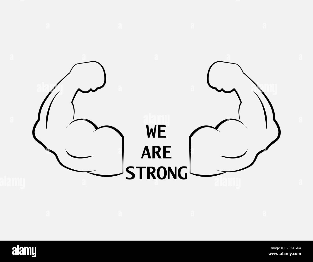 Powerful hand muscle. Strong arm muscles, hard biceps and hands strength  outline. Muscular logo, healthy bodybuilding bicep badge or gym logotype.  Iso Stock Vector Image & Art - Alamy