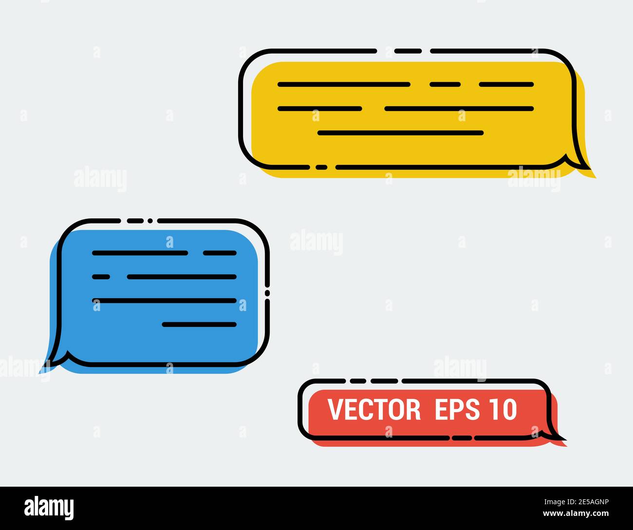 Message vector icon in trendy flat design. Speech bubble symbol Stock Vector