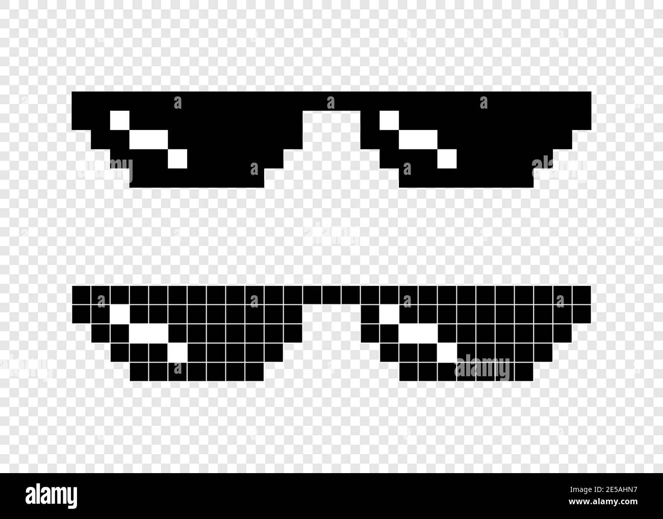 Glasses pixel 8 bit on transparent background. Black glasses pixel. Eps10  Stock Vector Image & Art - Alamy