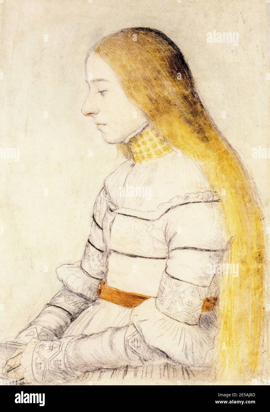 Hans Holbein the Younger, Anna Meyer, portrait drawing, 1525-1526 Stock Photo