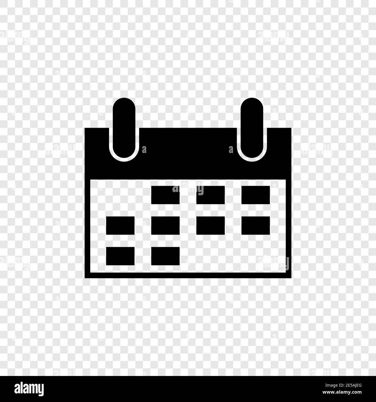 Black calendar in flat style on transparent background. Web icon. Calendar vector icon. Eps10