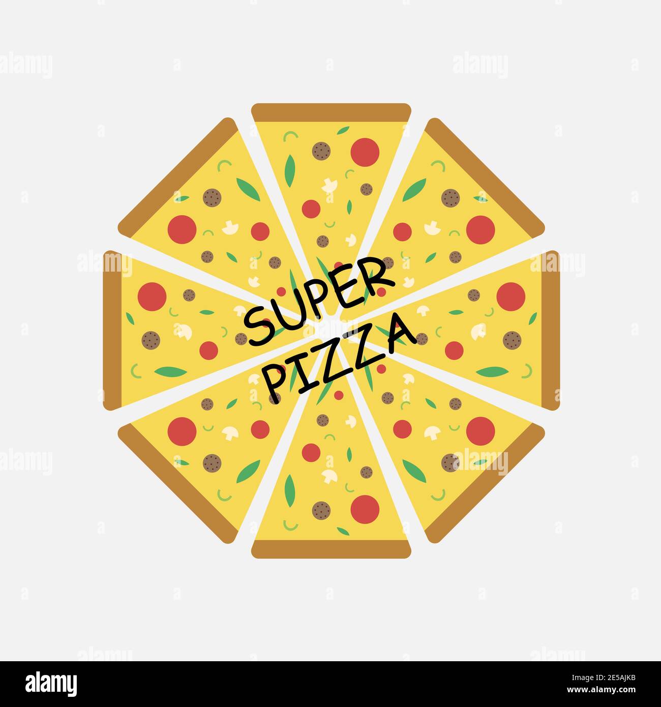 super pizza logotype in trendy flat design. Eps10 Stock Vector
