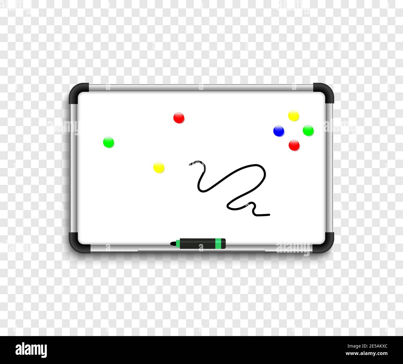 White marker board. Whiteboard with marker and color White