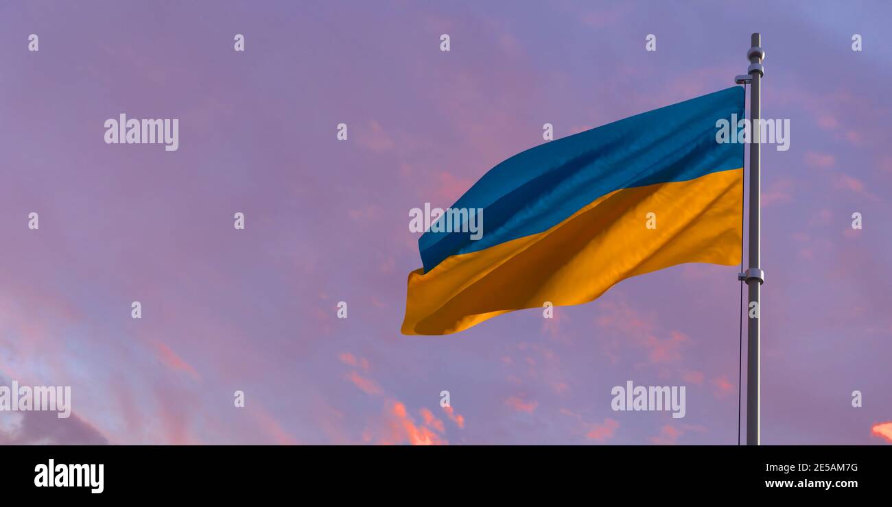 3d rendering of the national flag of the Ukraine Stock Photo - Alamy
