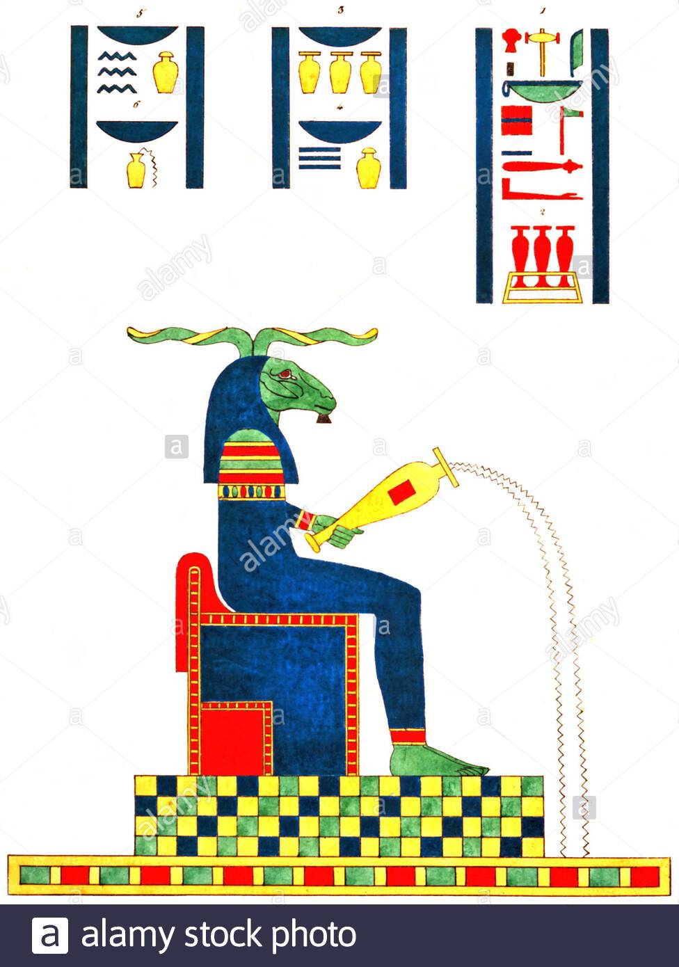 Ancient Egypt, Khnemu, vintage illustration from 1823 Stock Photo