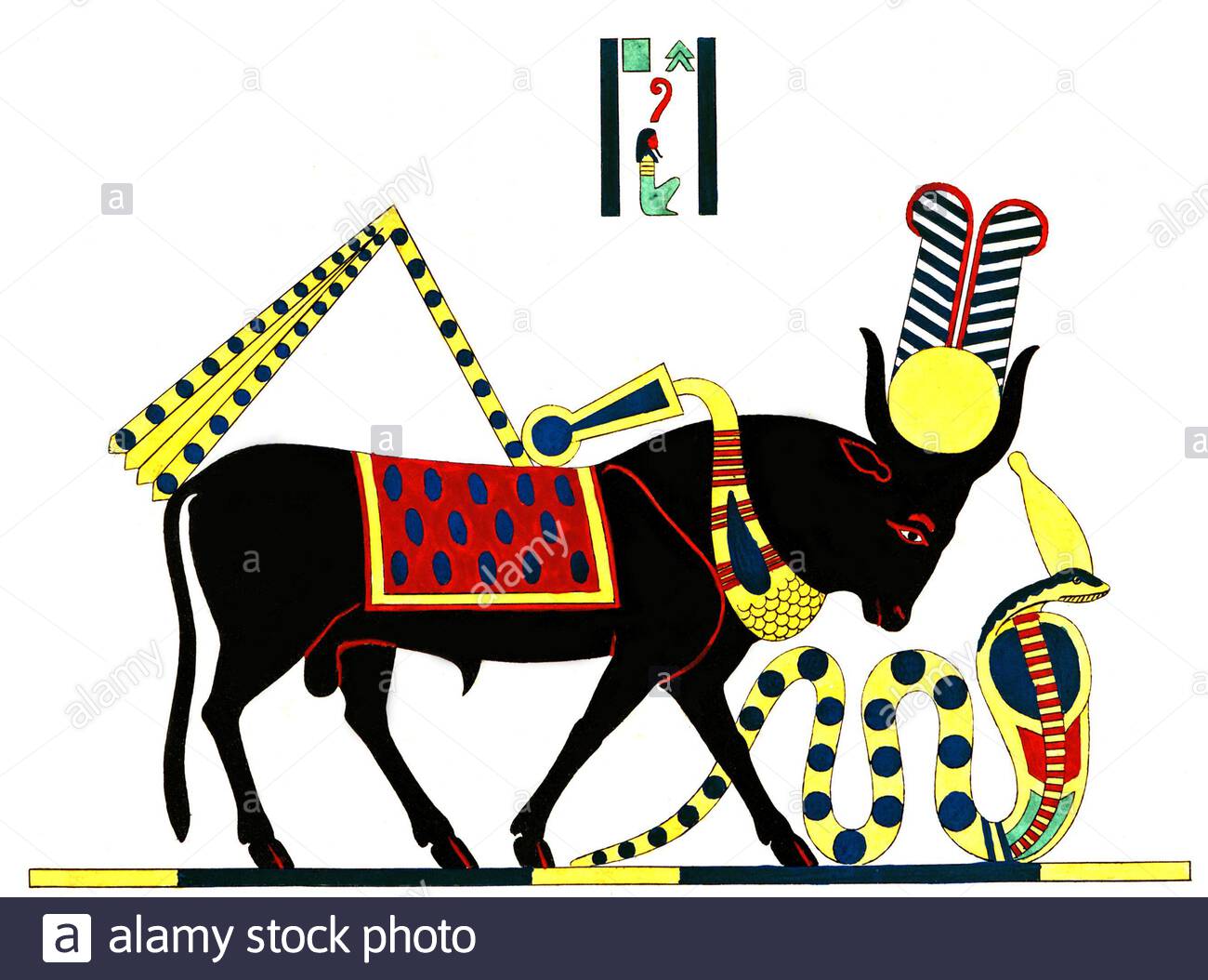 Ancient Egypt, Apis the bull, vintage illustration from 1823 Stock Photo