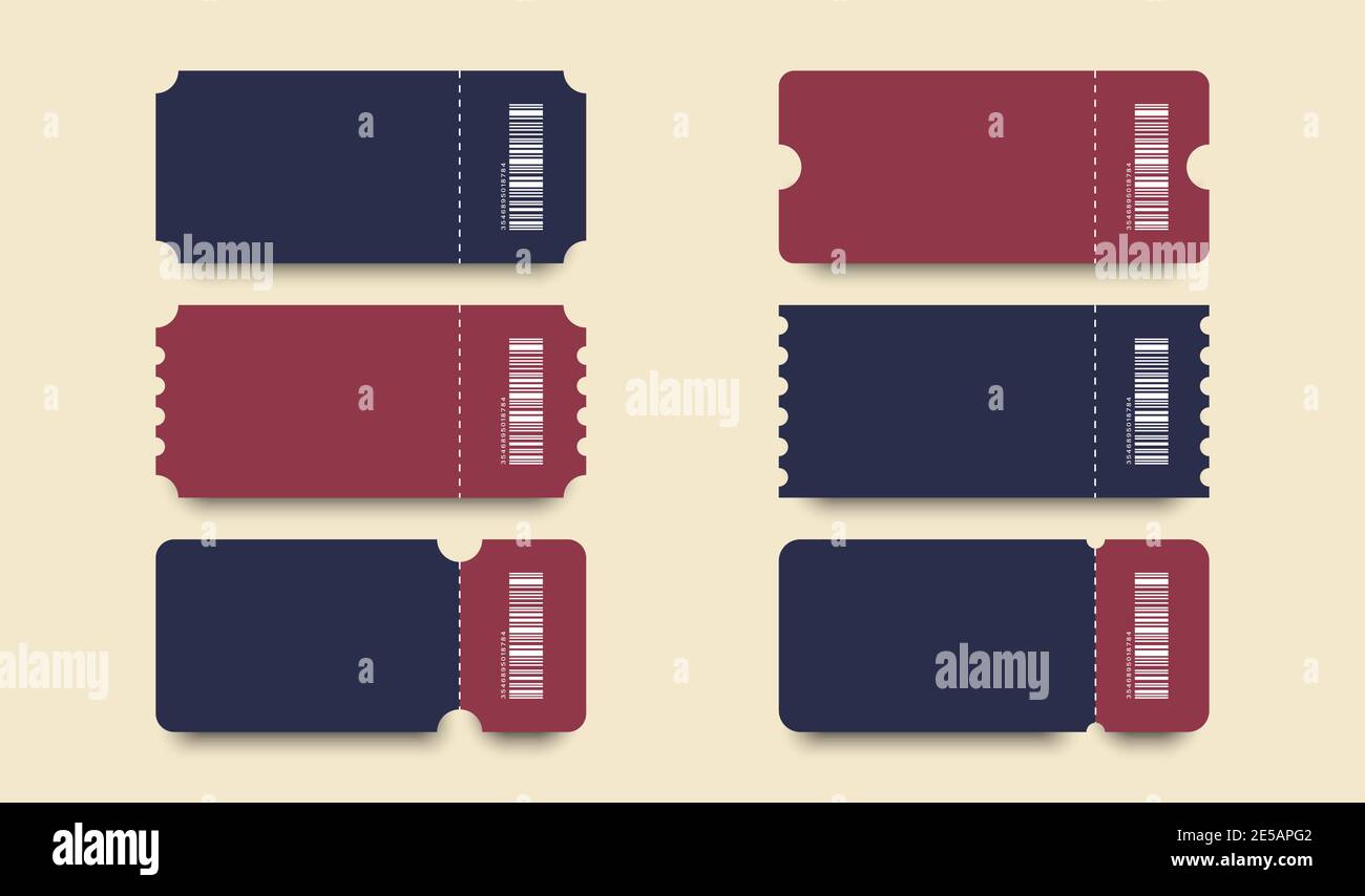 Set of Ticket. Template Tickets. Collection of vintage grunge Tickets and Coupons vector illustrations. Stock Vector