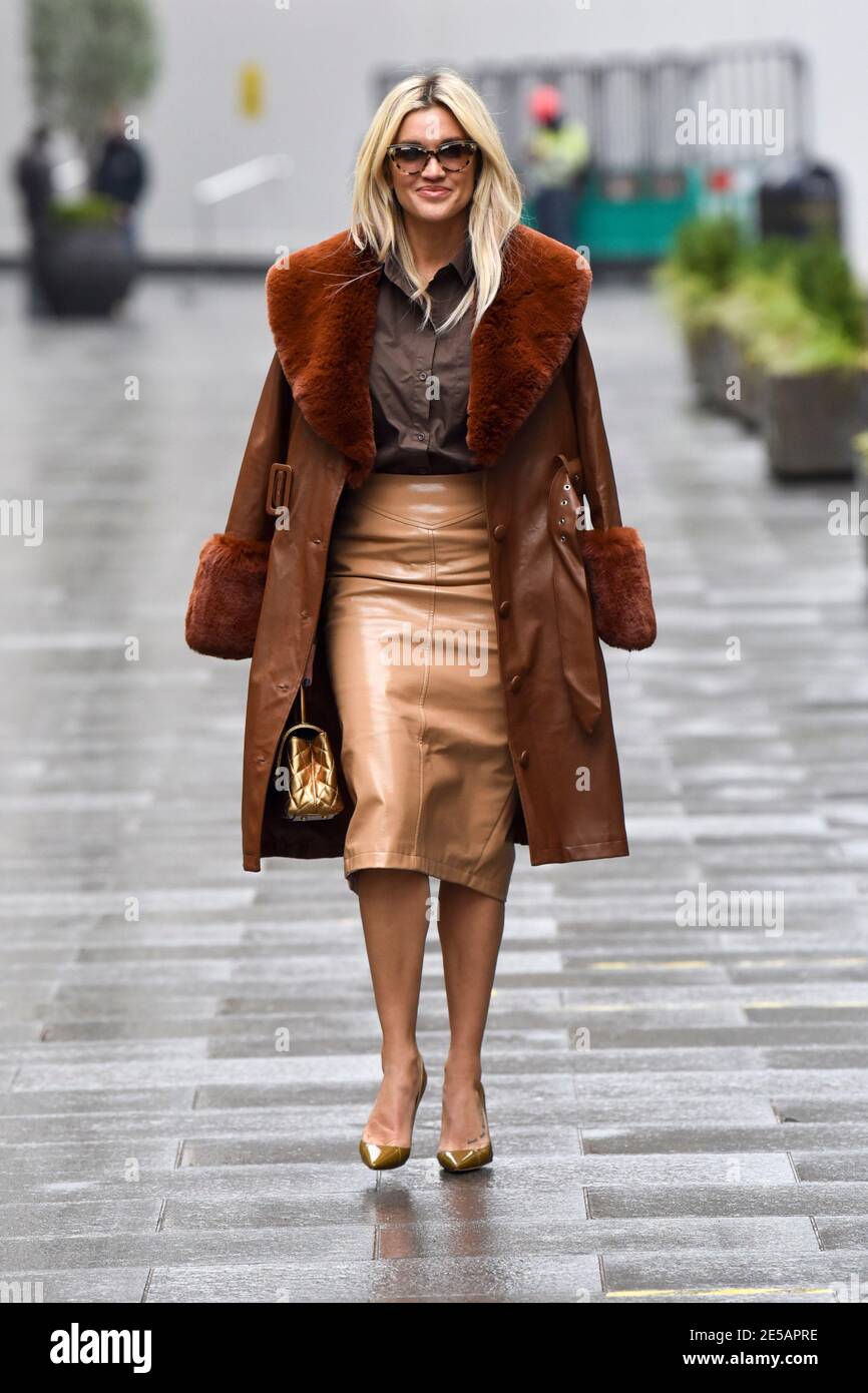 Ashley Roberts departs the Global Radio Studios after the Heart Radio