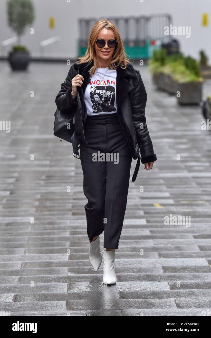 Amanda Holden departs the Global Radio Studios after the Heart