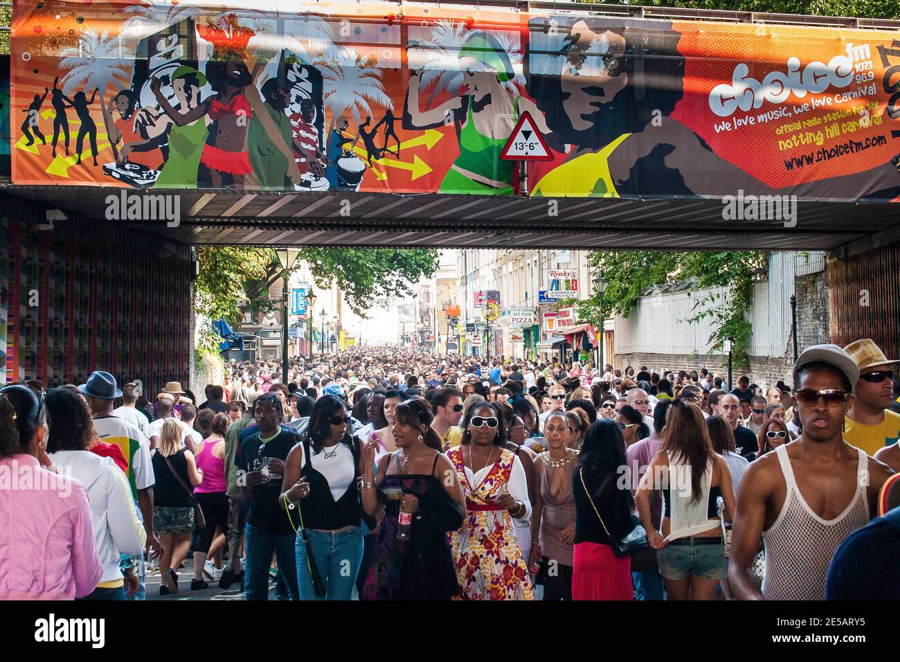 Crowds of people at Notting Hill Carnival, London Stock Photo