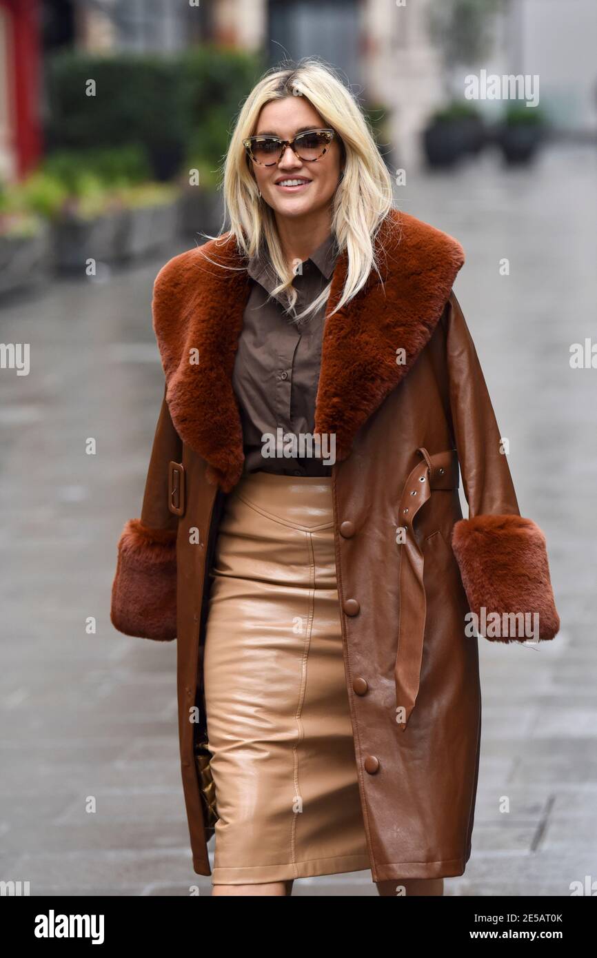 Ashley Roberts departs the Global Radio Studios after the Heart Radio