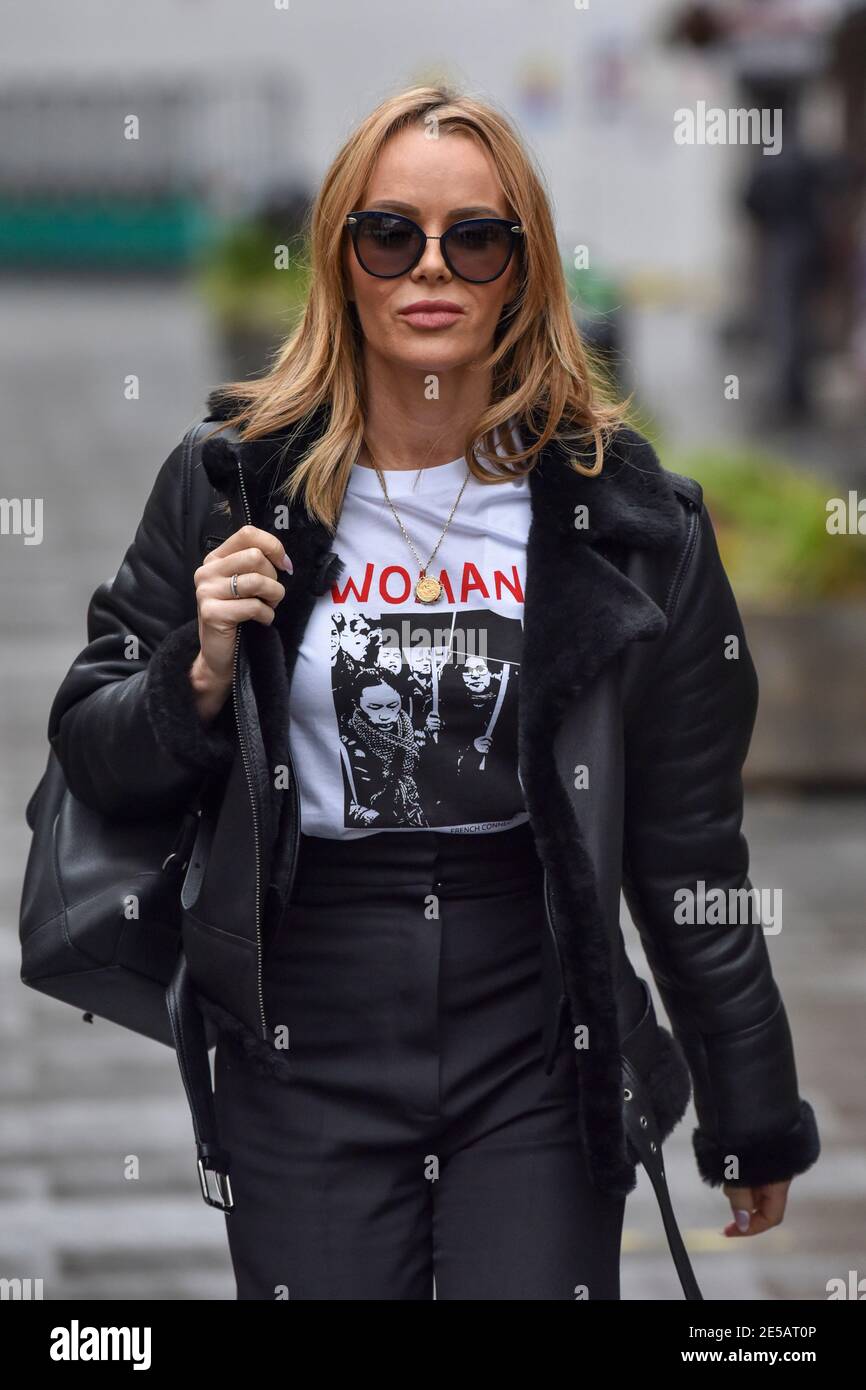 Amanda Holden departs the Global Radio Studios after the Heart