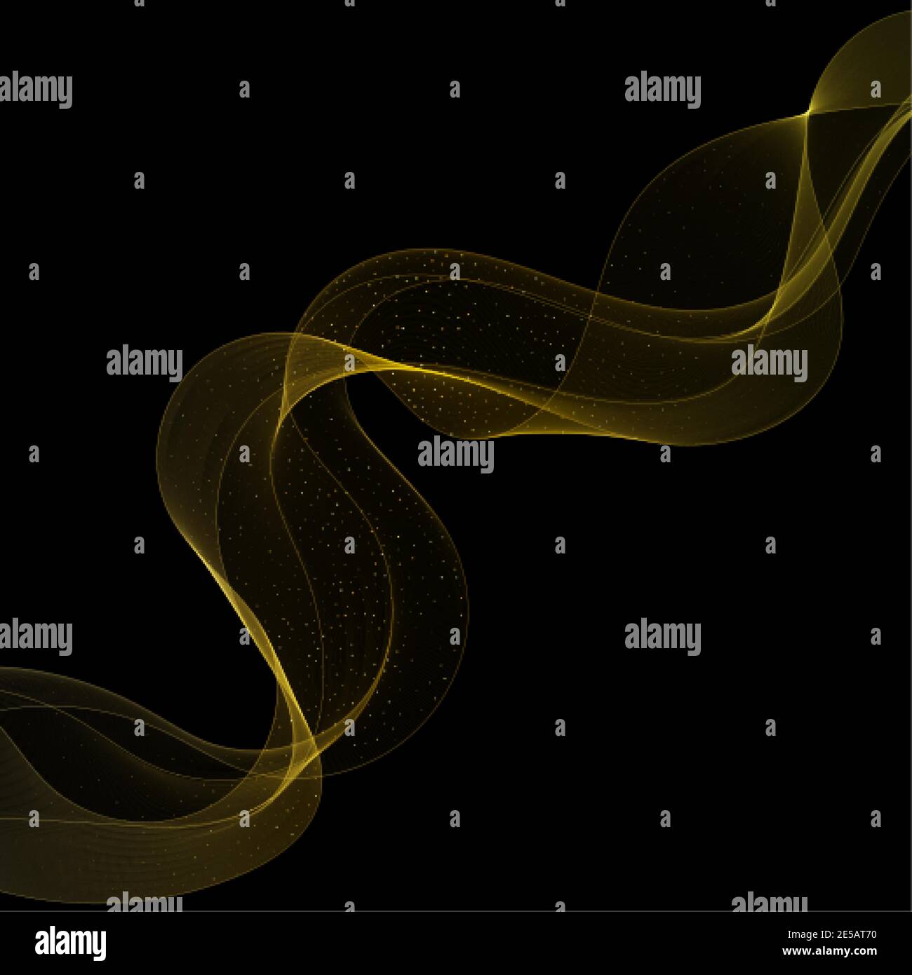 Sparkling golden wave on a black background. Abstract vector ...
