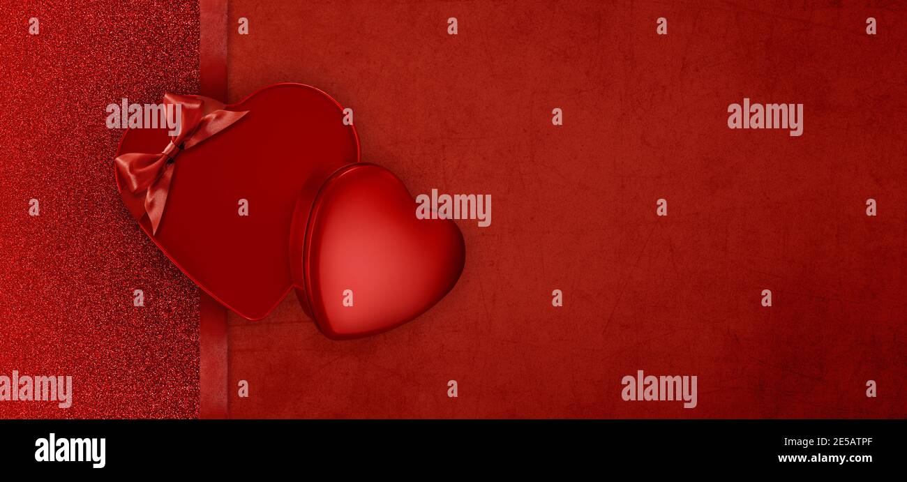 Valentine day gift card, packages heart shaped boxes with ribbon and ...