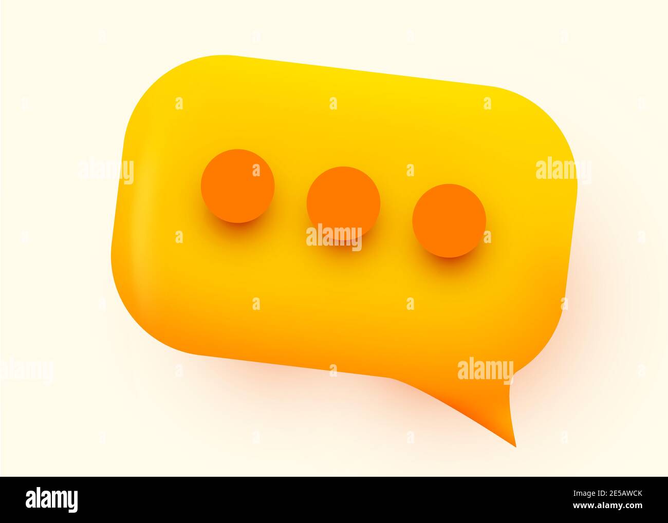 Yellow glossy speech bubble illustration. Social network communication ...