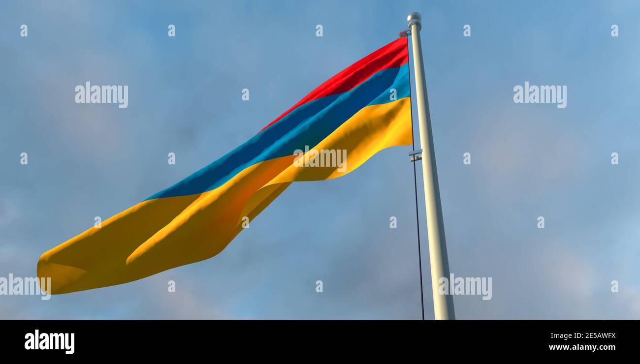 3d rendering of the national flag of the Armenia Stock Photo - Alamy