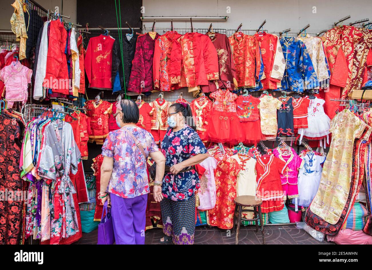 Bangkok, Thailand. 27th Jan, 2021. Citizens buy traditional costumes in