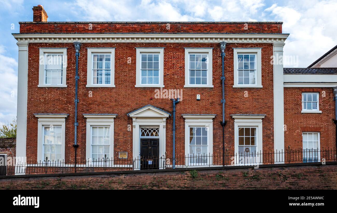 Lushington House Newmarket. Offices - European Breeders Fund, McKeever Bloodstock, Mill House Bloodstock and Qatar Offices. Late C18th Grade II listed. Stock Photo