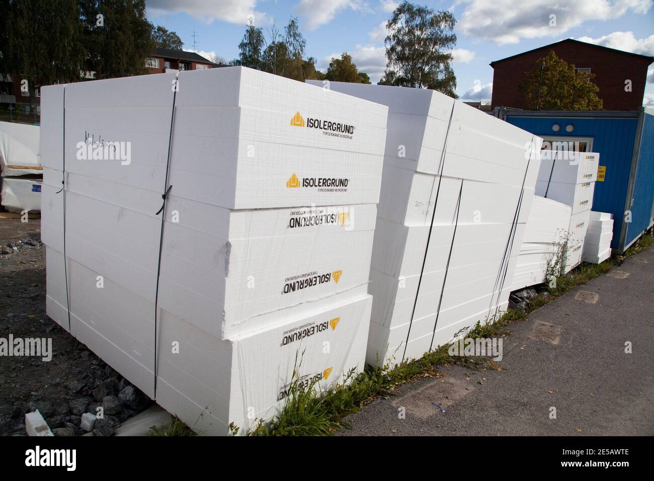 POLYSTYRENE for building insulation Stock Photo