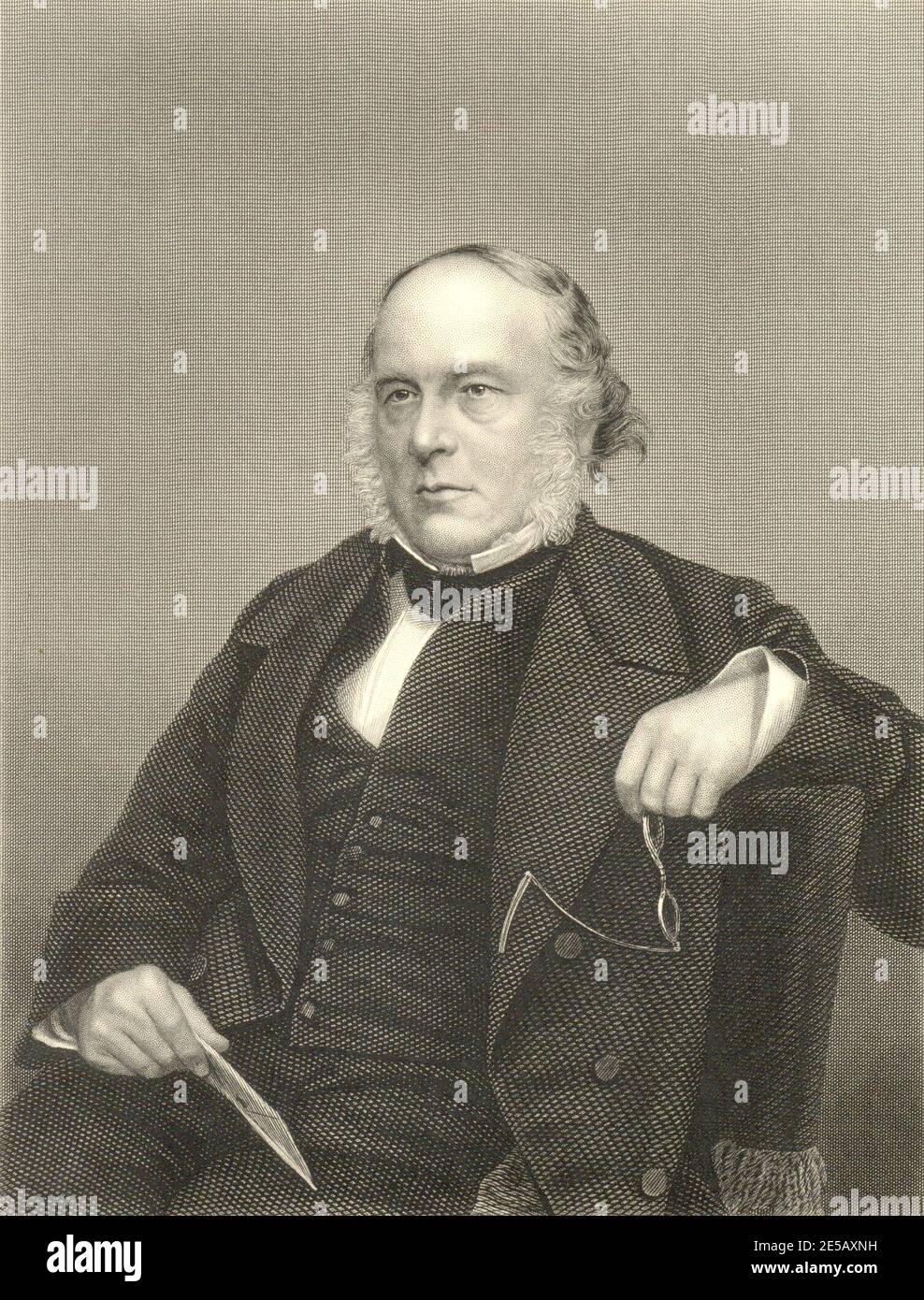 Portrait of Sir Rowland Hill KCB , Originator of Universal Cheap Postage circa 1860 Stock Photo