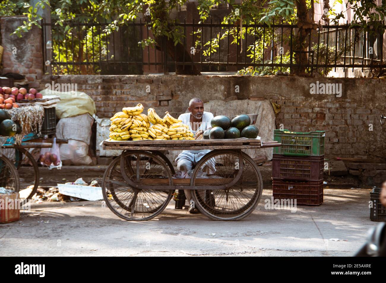 Fruit vendor Delhi Stock Photo Alamy