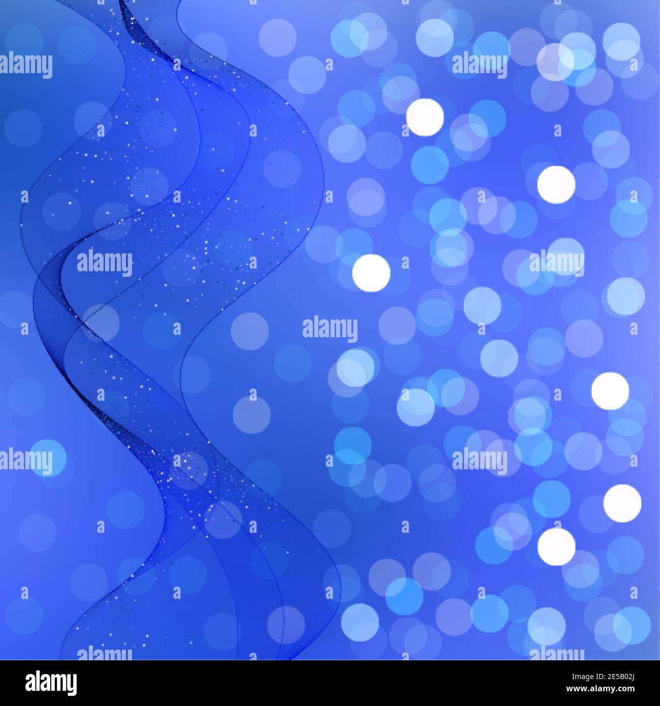 Blue wave on blue background with bokeh Stock Vector Image & Art - Alamy