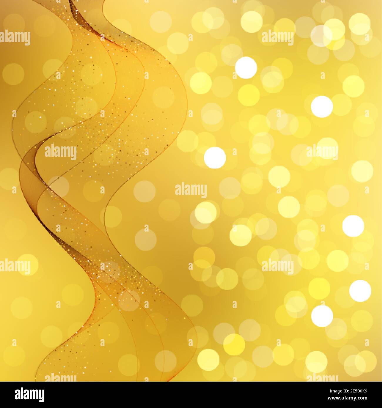 Abstract golden bokeh lights background. Golden wave. Festive ...