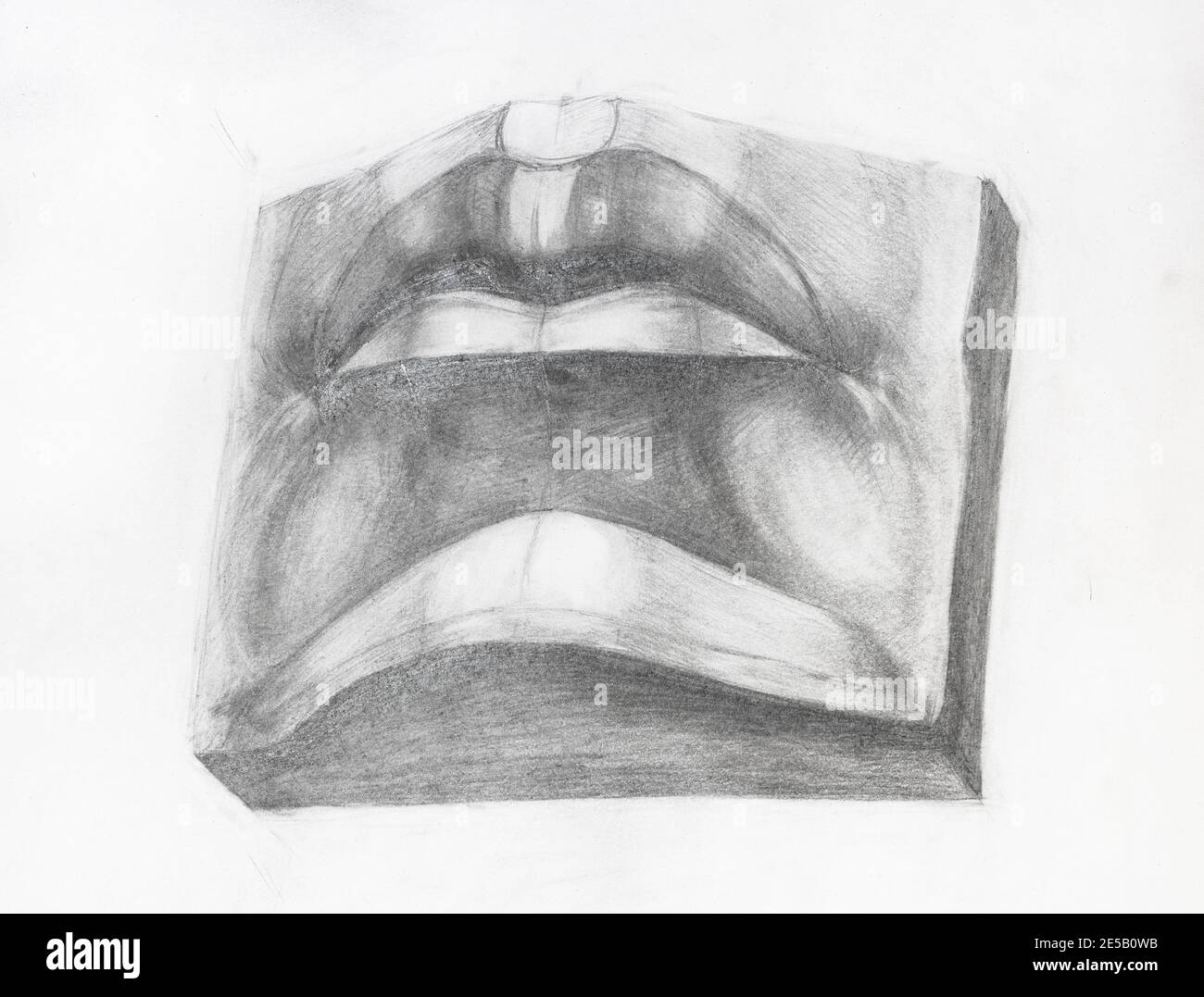 https://c8.alamy.com/comp/2E5B0WB/academic-drawing-male-mouth-plaster-cast-fragment-of-davids-face-hand-drawn-by-graphite-pencil-on-white-paper-2E5B0WB.jpg