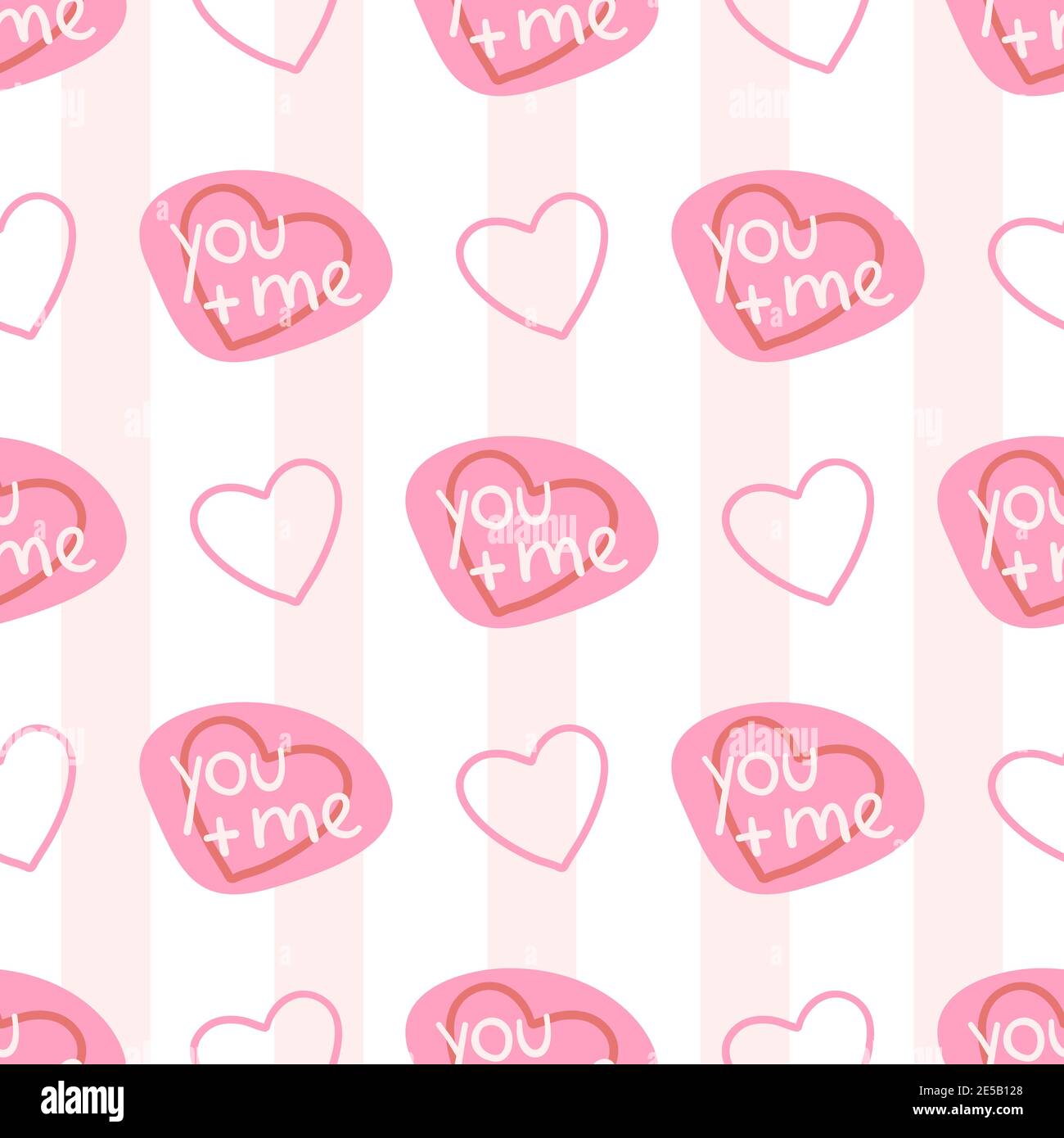 Valentines Day doodle Seamless pattern of hand drawn elements with ...