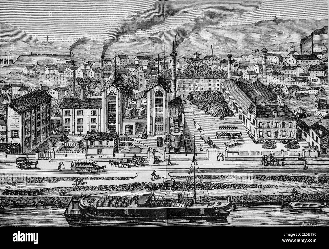 distillerie savalle  puteaux ,les grandes usines de turgan ,edition hatier 1888 Stock Photo