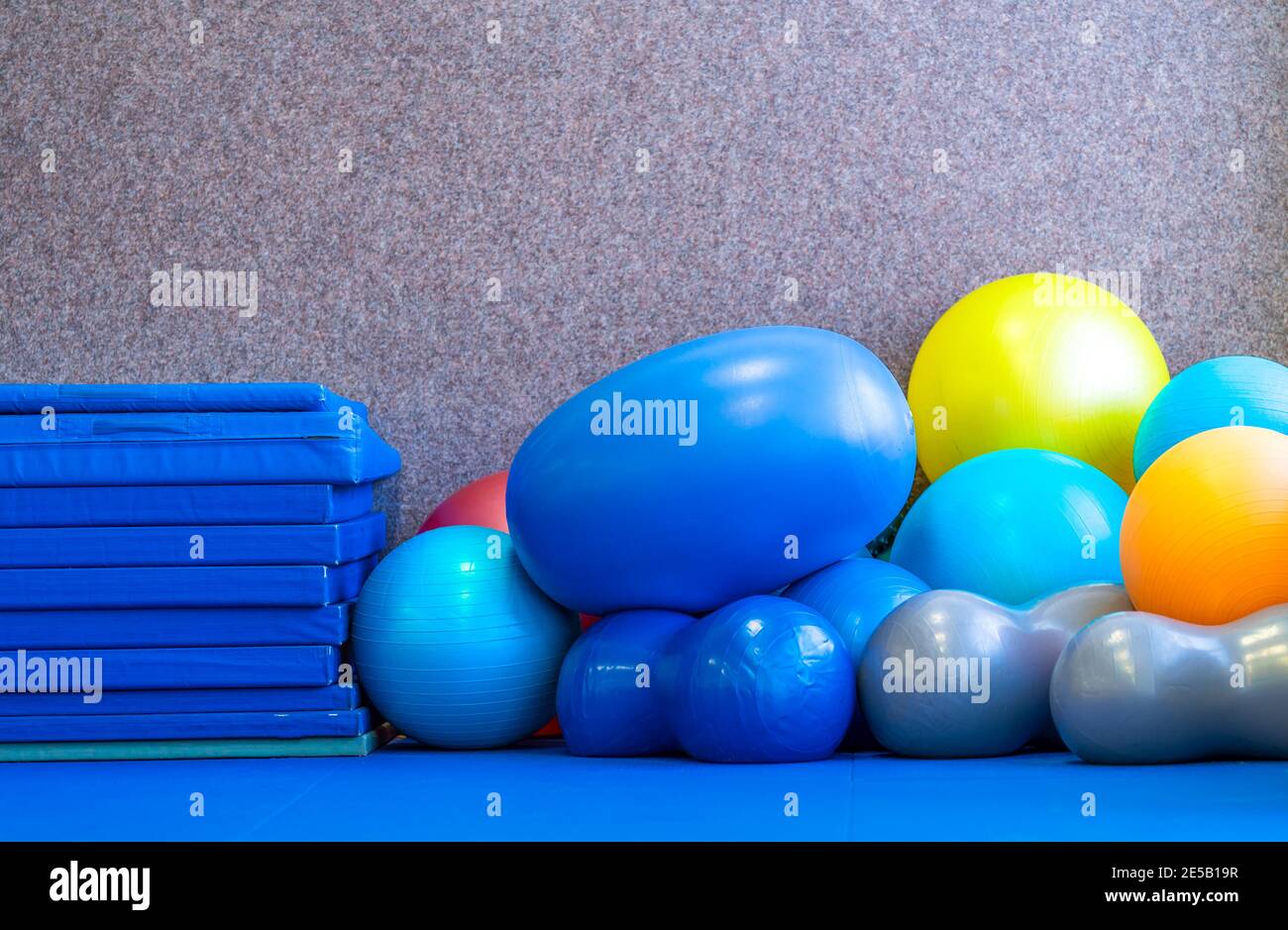 color gymnastic equipment in the modern gym Stock Photo - Alamy