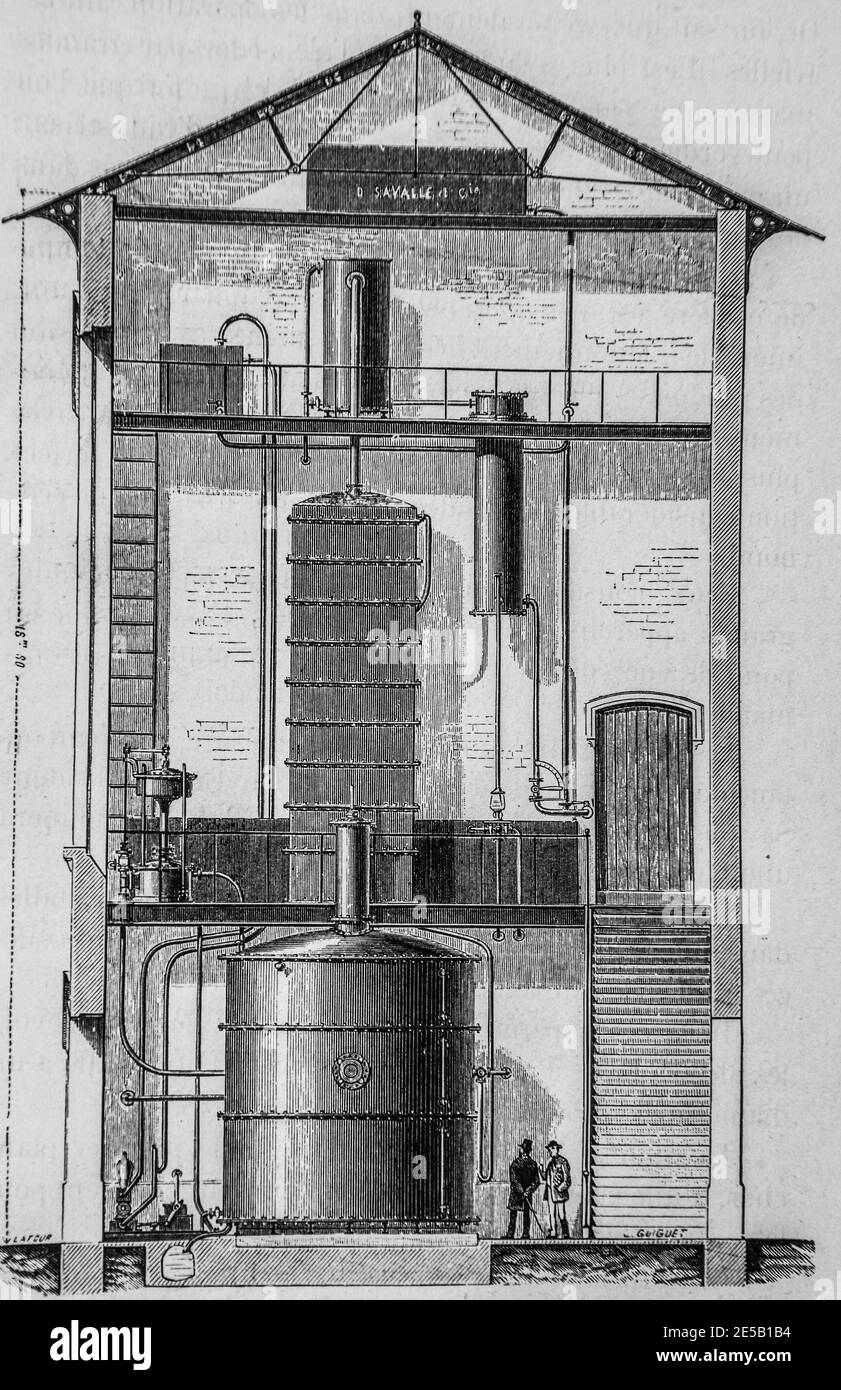 distillerie savalle  puteaux  ,les grandes usines de turgan ,edition hatier 1888 Stock Photo