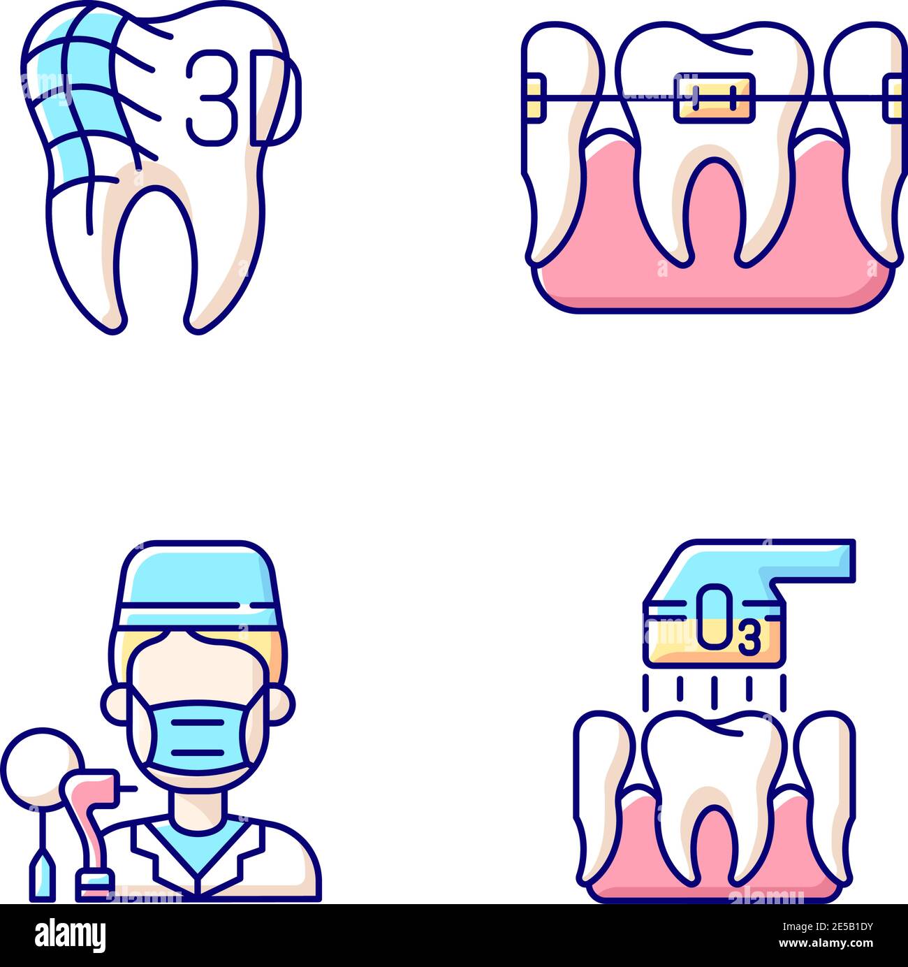 Dentistry practice RGB color icons set Stock Vector Image & Art - Alamy