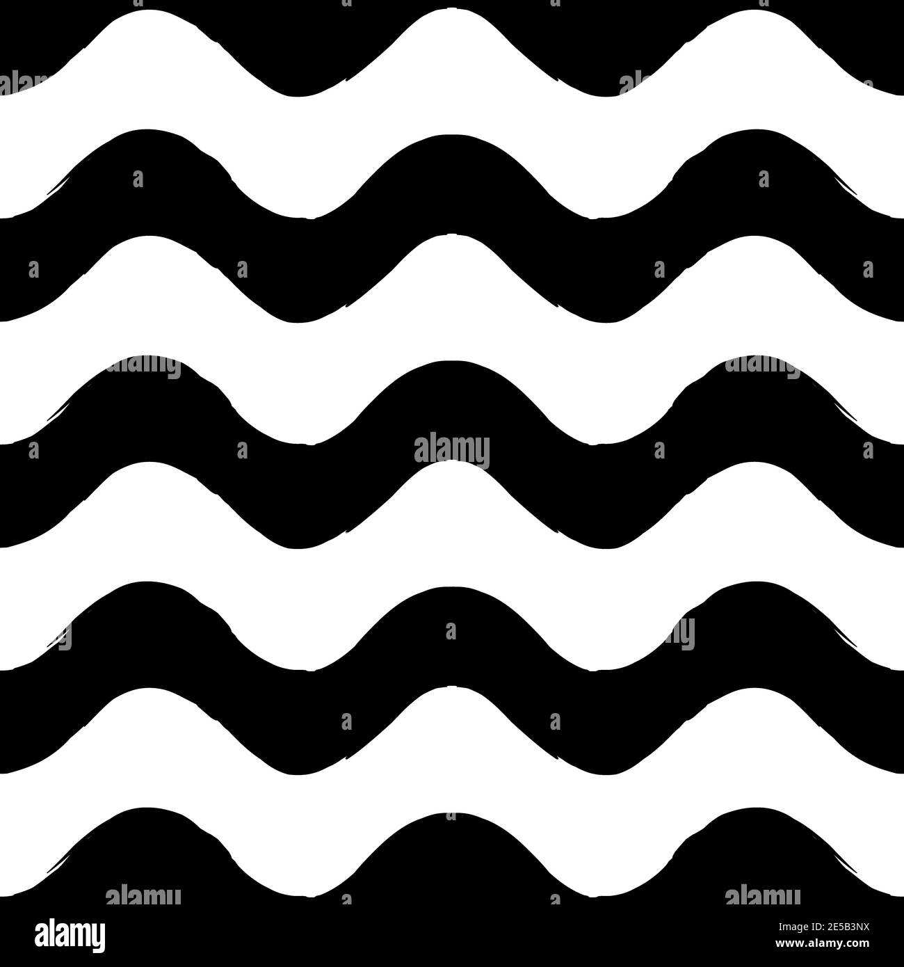 Black and white geometric background Wave seamless pattern Stock Photo ...