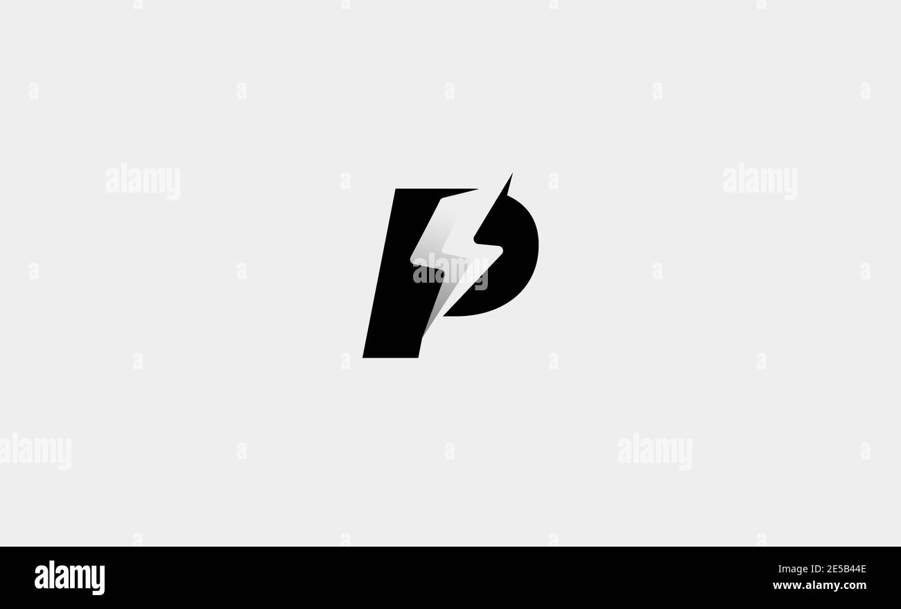 Lightning Letter P Stock Photo, Picture and Royalty Free Image