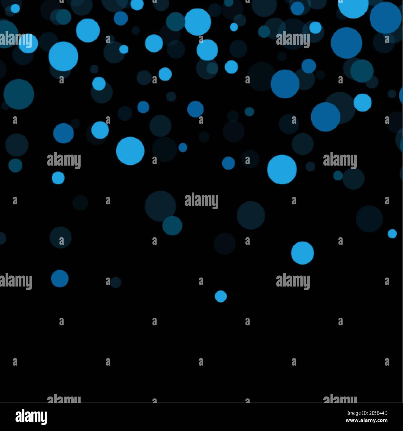 Blue bokeh lights on a black background. Stock Vector
