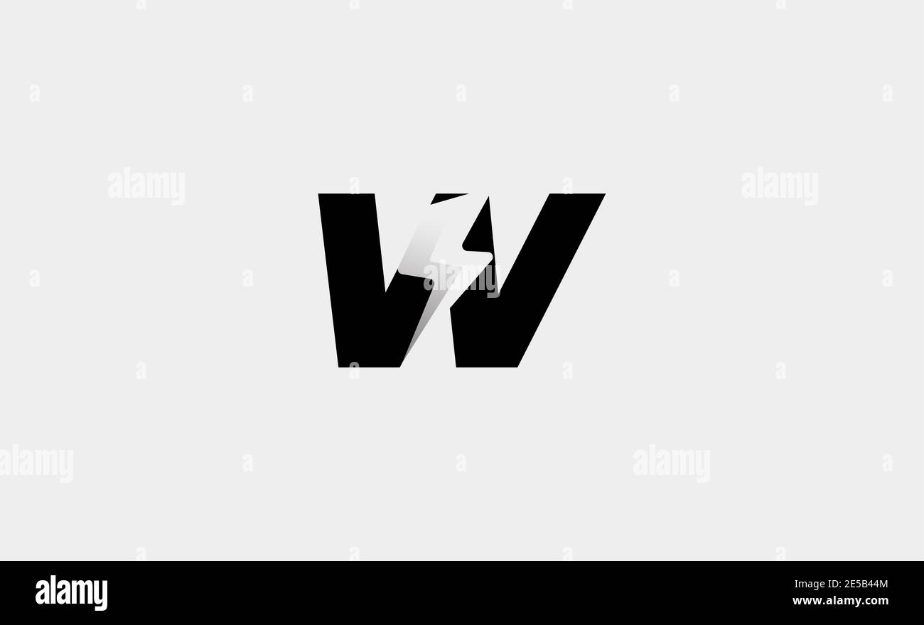 Letter W Bolt Logo Vector Design Icon Illustration Stock Photo - Alamy