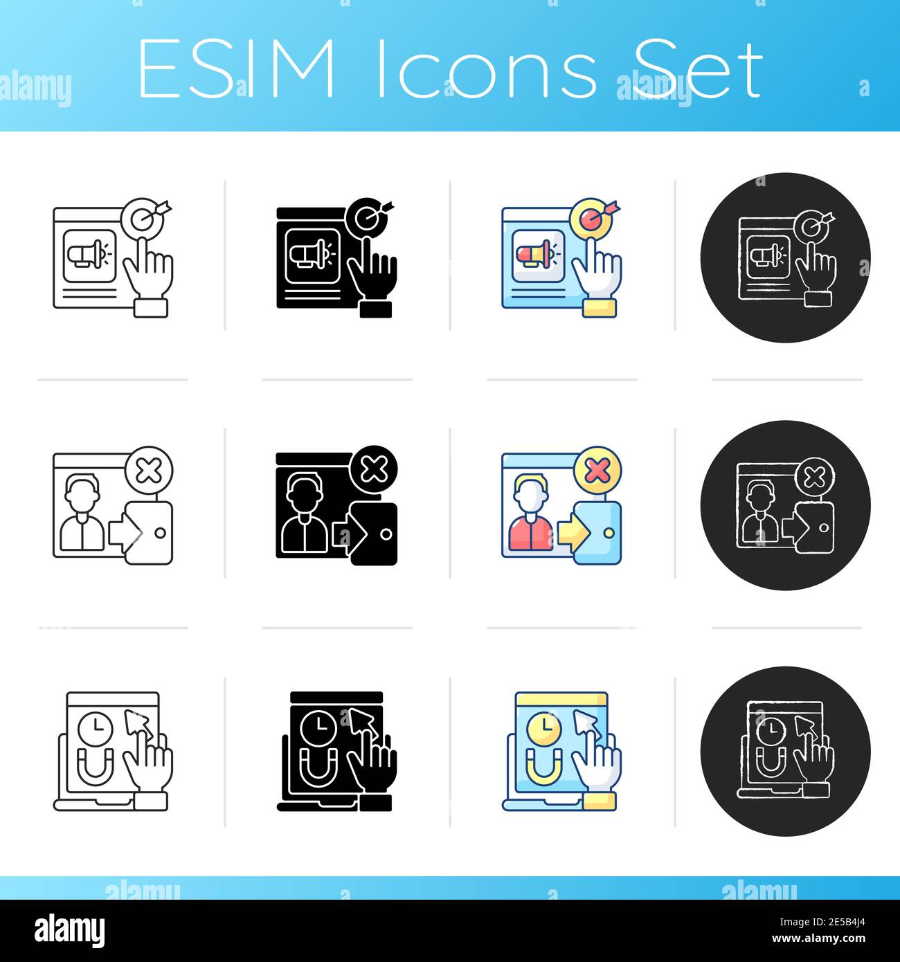 Web analytics icons set Stock Vector
