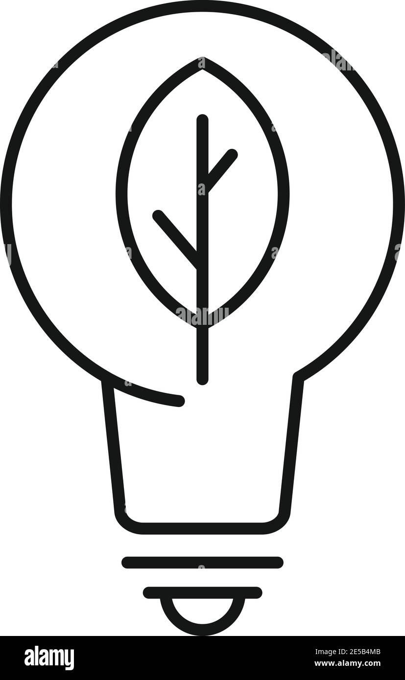 Eco bulb leaf icon, outline style Stock Vector Image & Art - Alamy