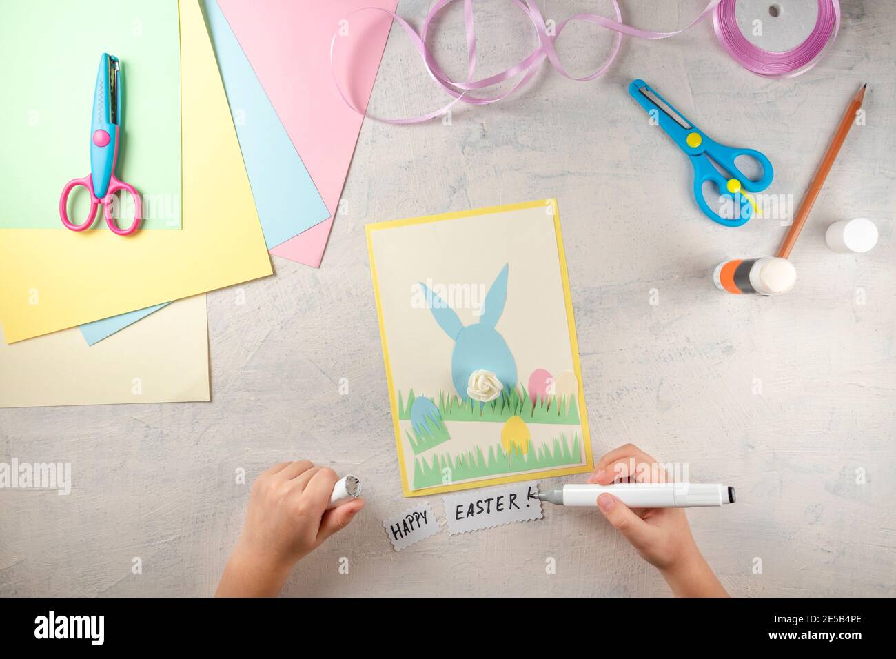 DIY and kids creativity. Step by step instruction: how to make card ...
