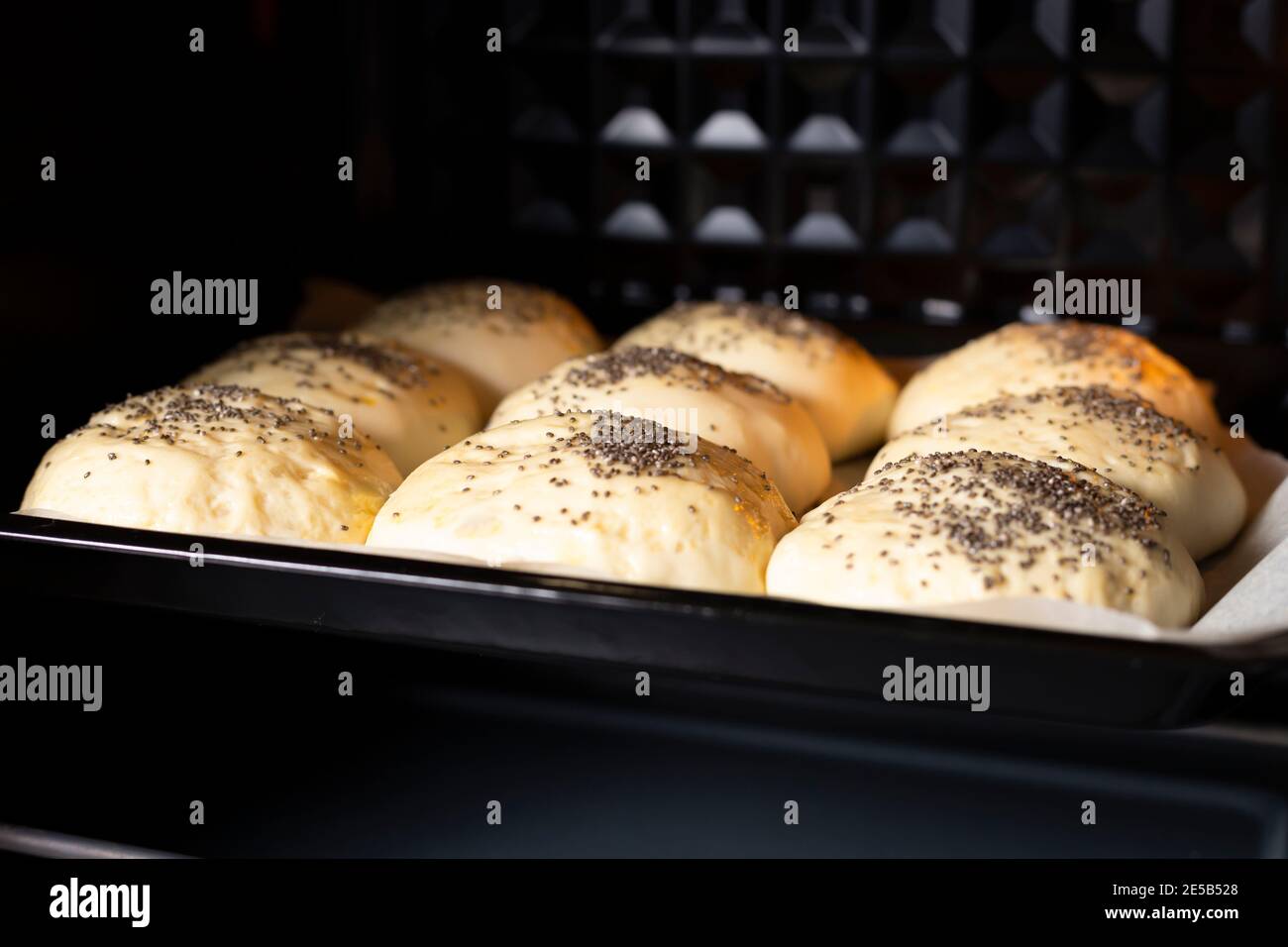 homemade yeast buns are baked in the oven Stock Photo Alamy