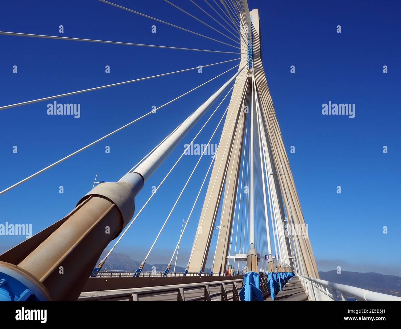 Detail of the RioAntirrio suspension bridge, Greece Stock Photo Alamy