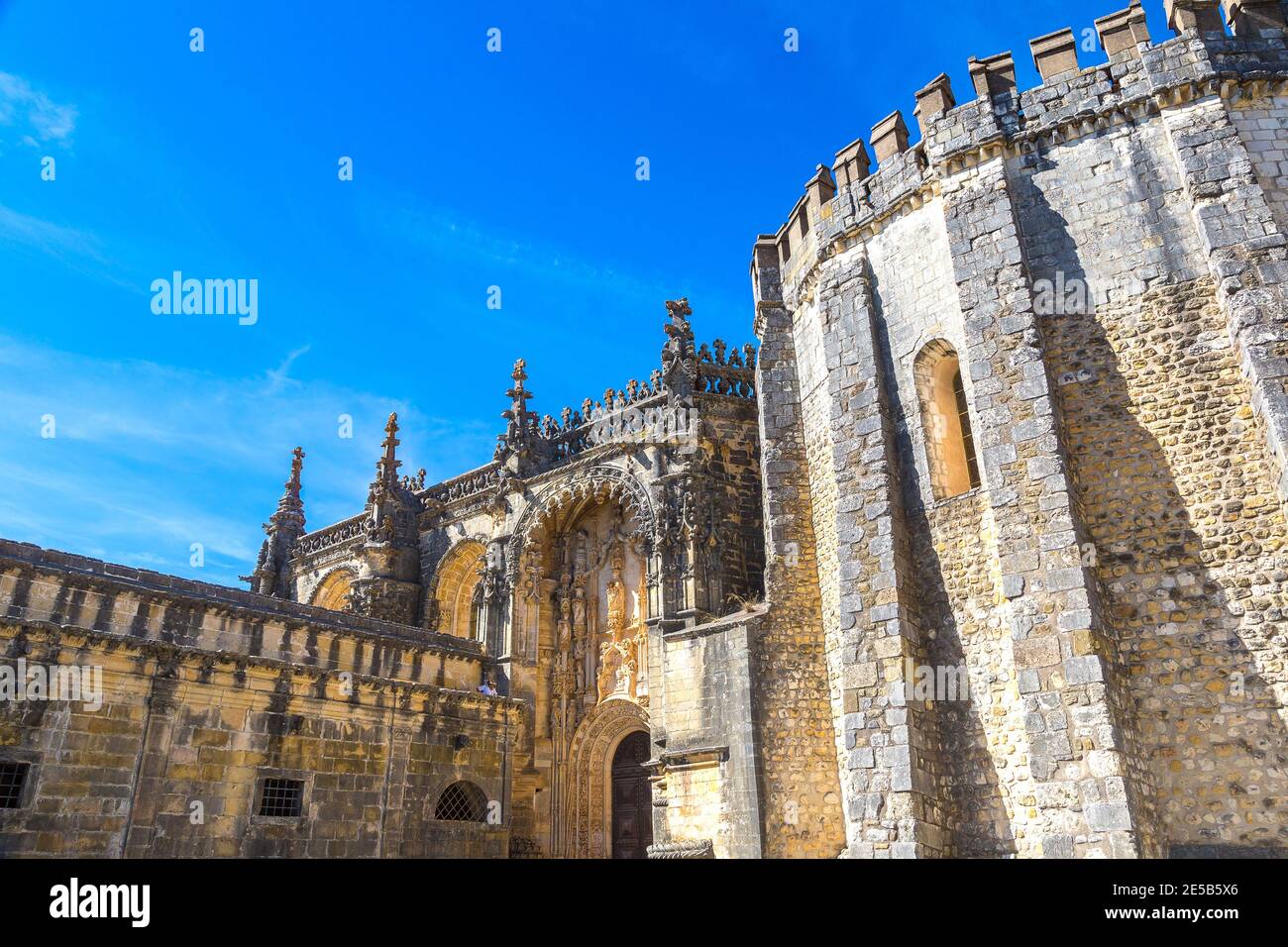 Manueline gate of the Convent of Christ in medieval Templar castle in ...