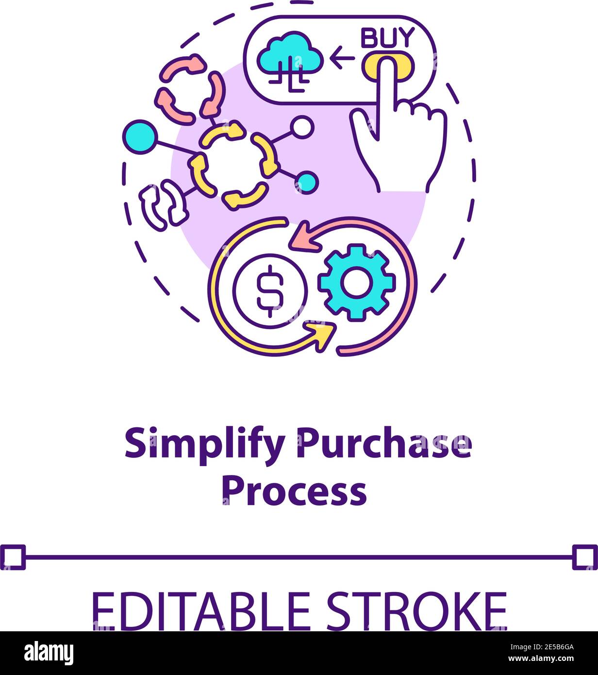 Simplifying purchase process concept icon Stock Vector Image & Art - Alamy