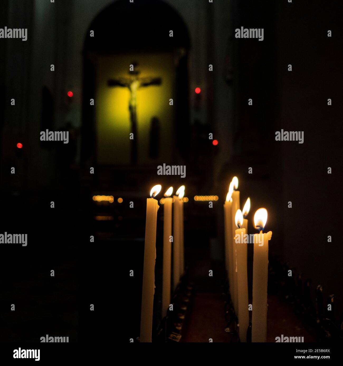 candles in church Stock Photo