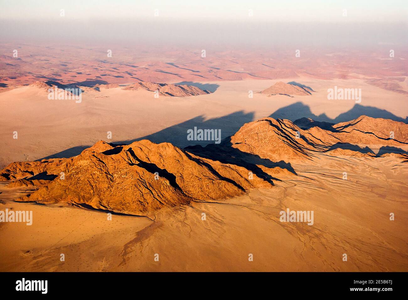 Breathtaking View. over Sesriem Canyon from Hot Air Balloon, Namibia. Stock Photo